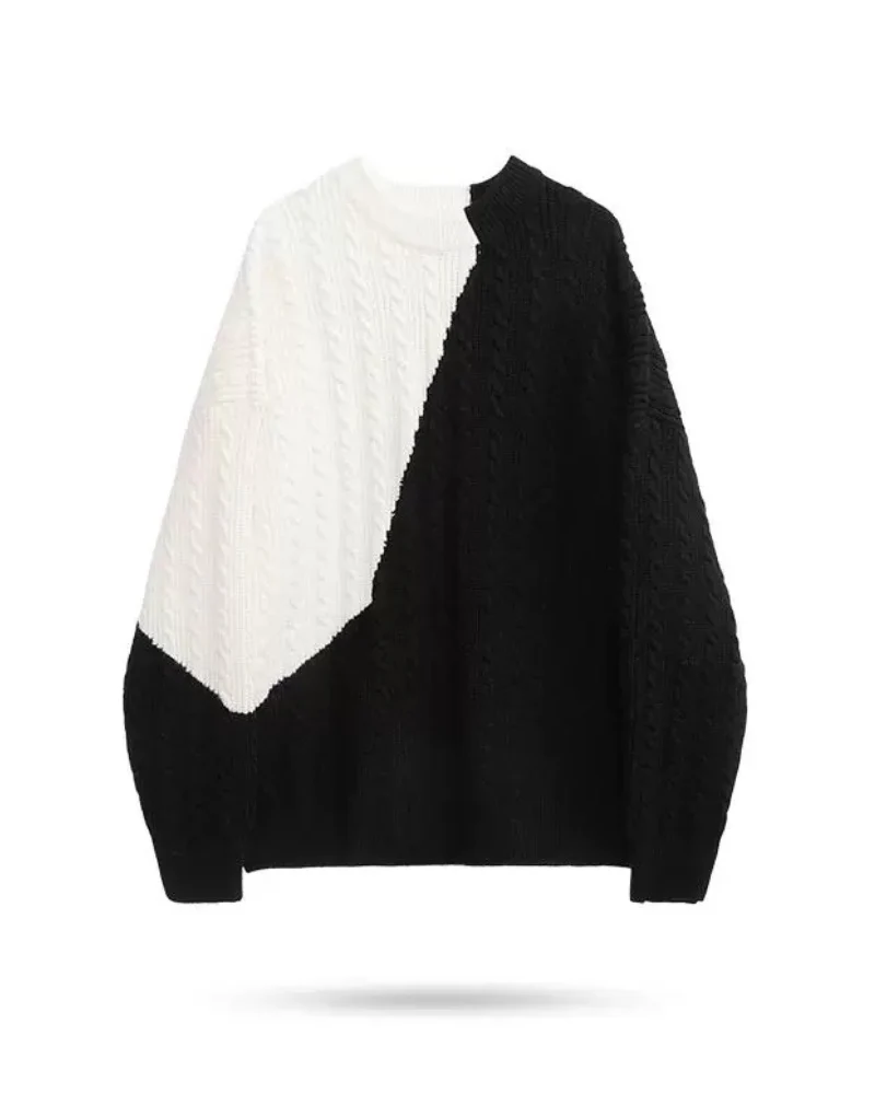 Streetwear Color Block Crewneck Sweater - Image 2
