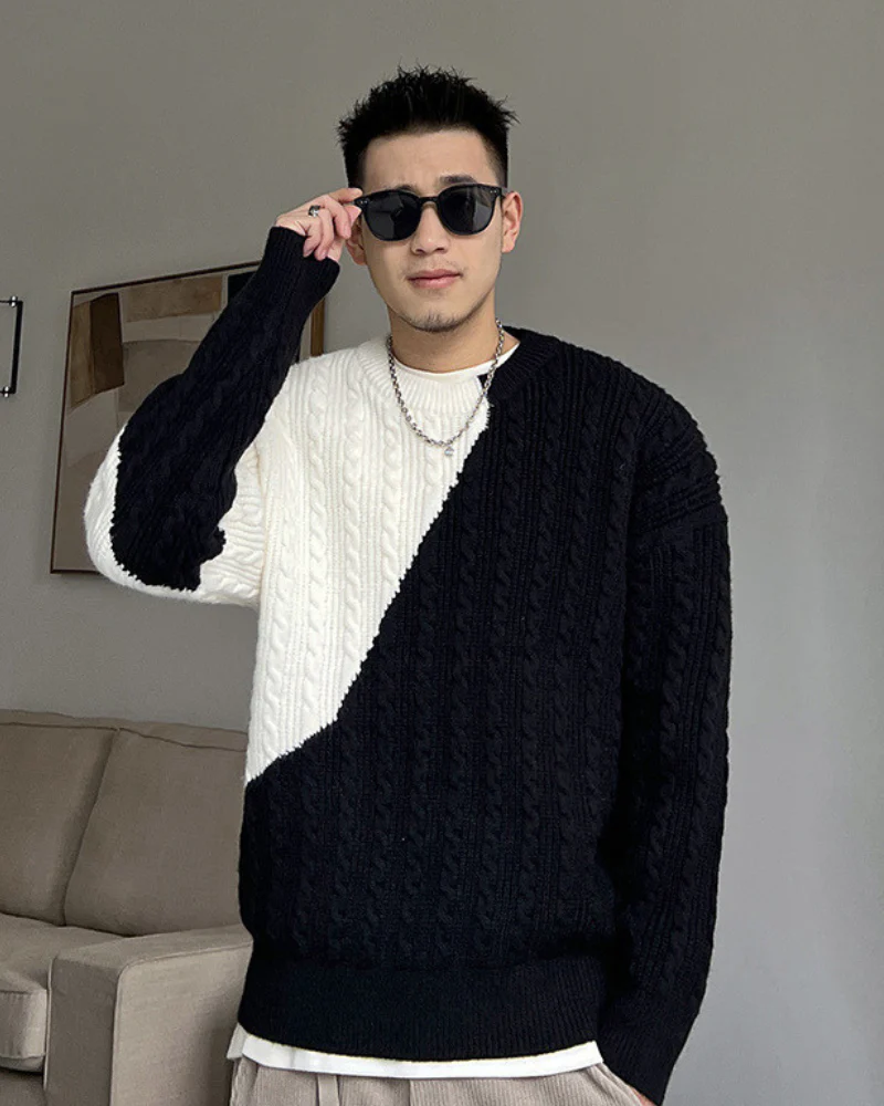 Streetwear Color Block Crewneck Sweater - Image 4
