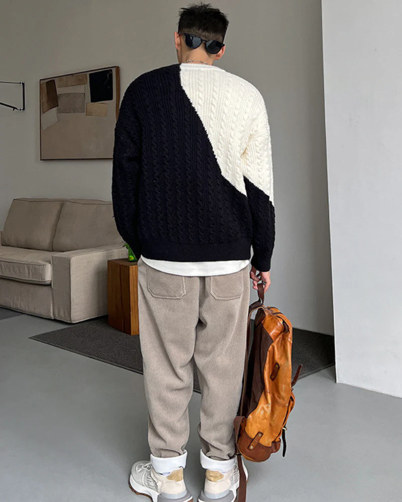 Streetwear Color Block Crewneck Sweater - Image 6