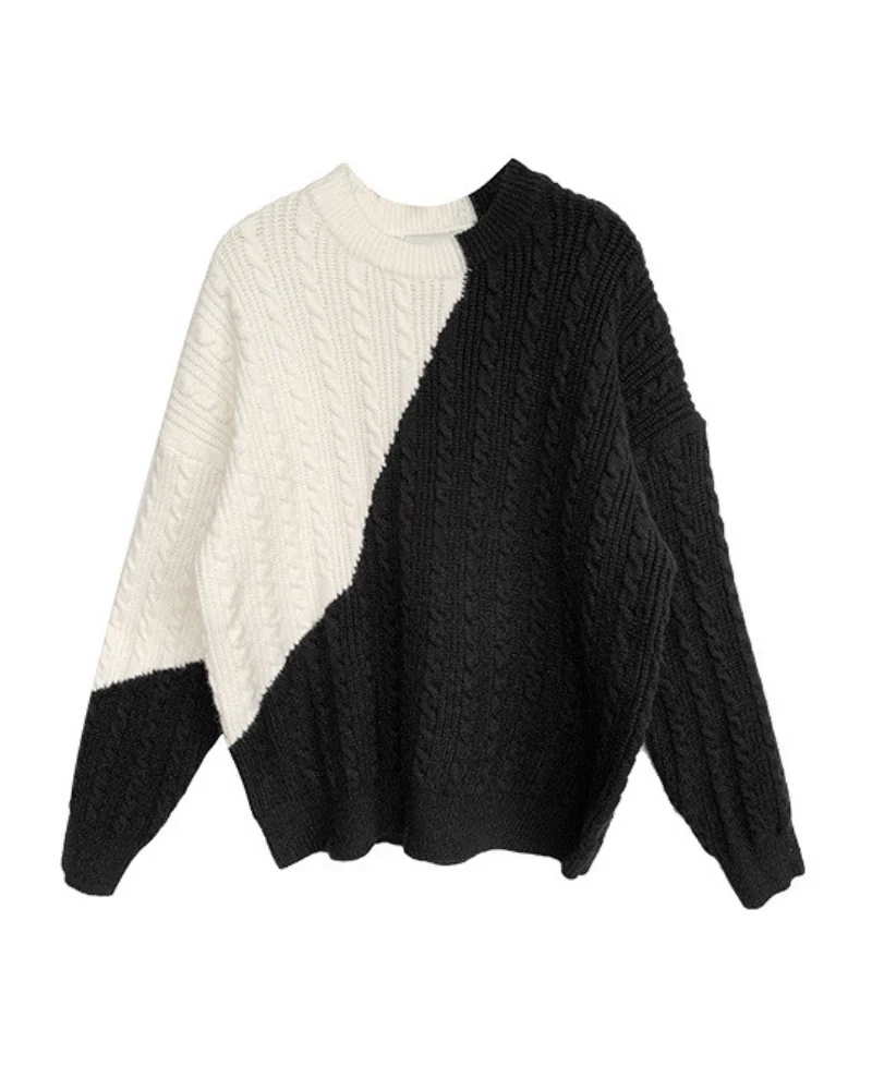 Streetwear Color Block Crewneck Sweater - Image 7
