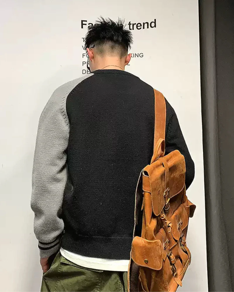 Streetwear Color Block Sweater - Image 3