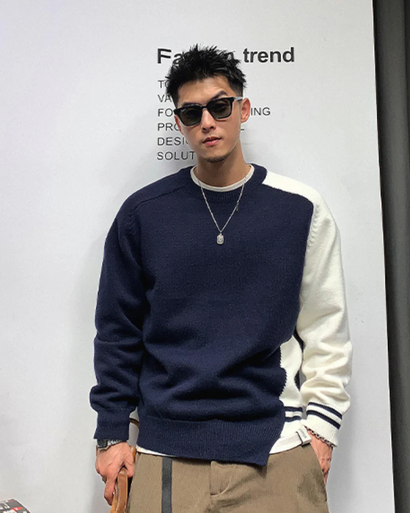 Streetwear Color Block Sweater - Image 4