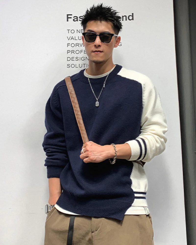 Streetwear Color Block Sweater - Image 5