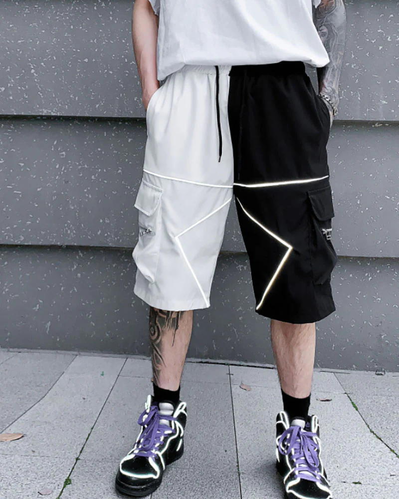 Streetwear Combat Reflective Cargo Shorts - Image 2