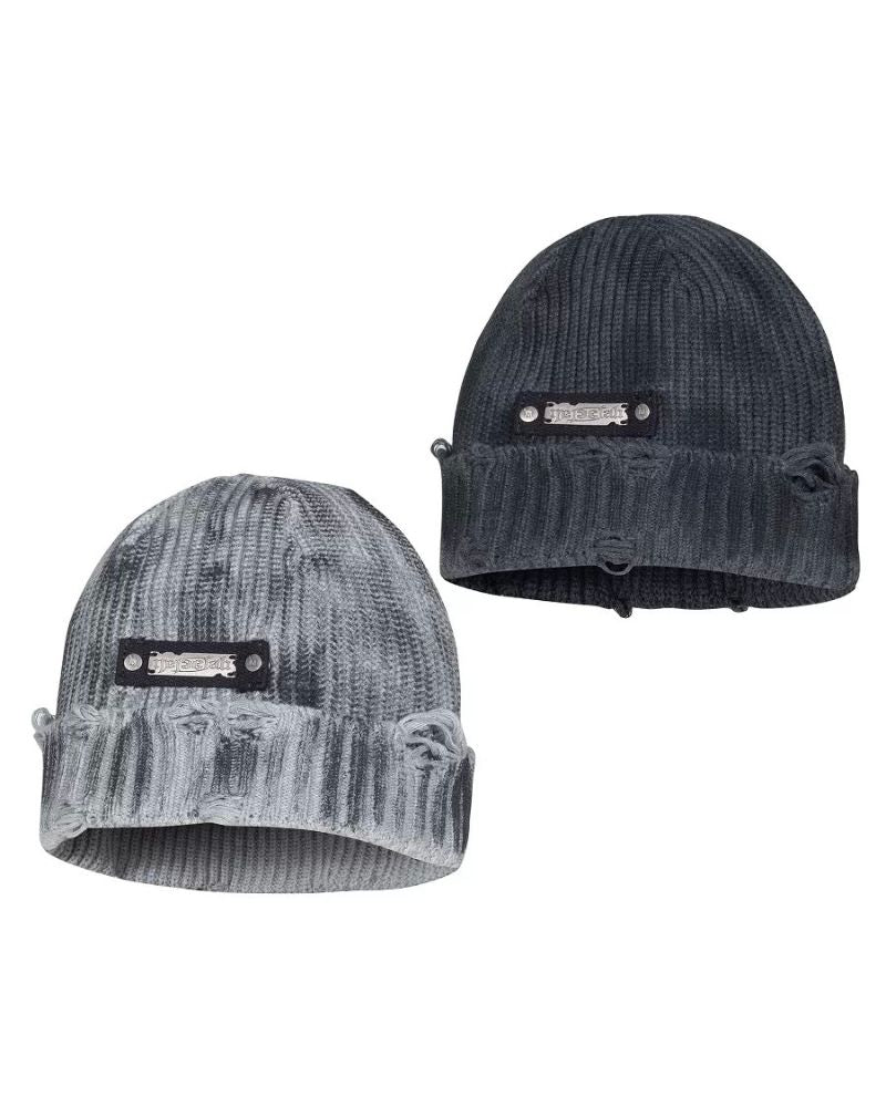 Streetwear Dirty Fit Holed Knit Hat - Image 10
