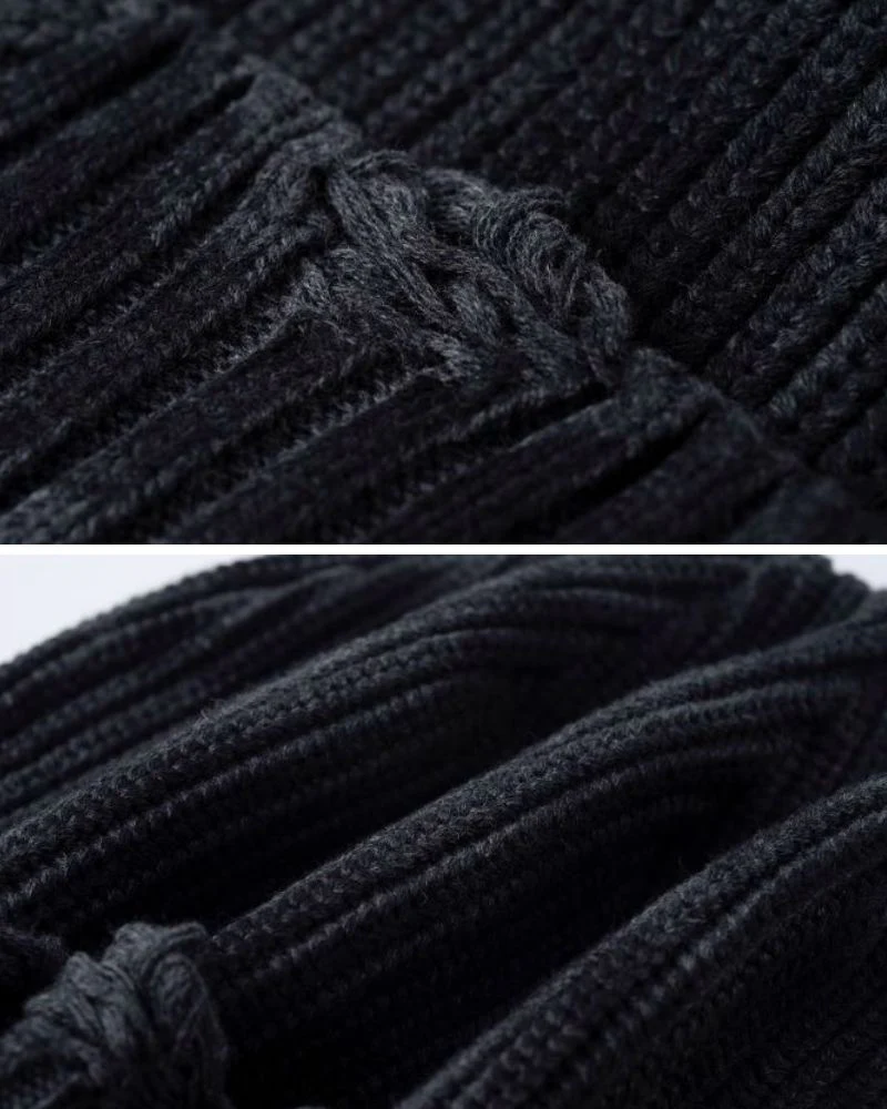 Streetwear Dirty Fit Holed Knit Hat - Image 13