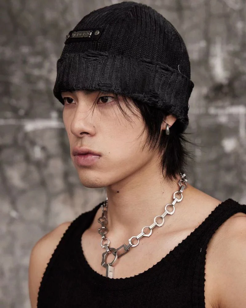 Streetwear Dirty Fit Holed Knit Hat - Image 7