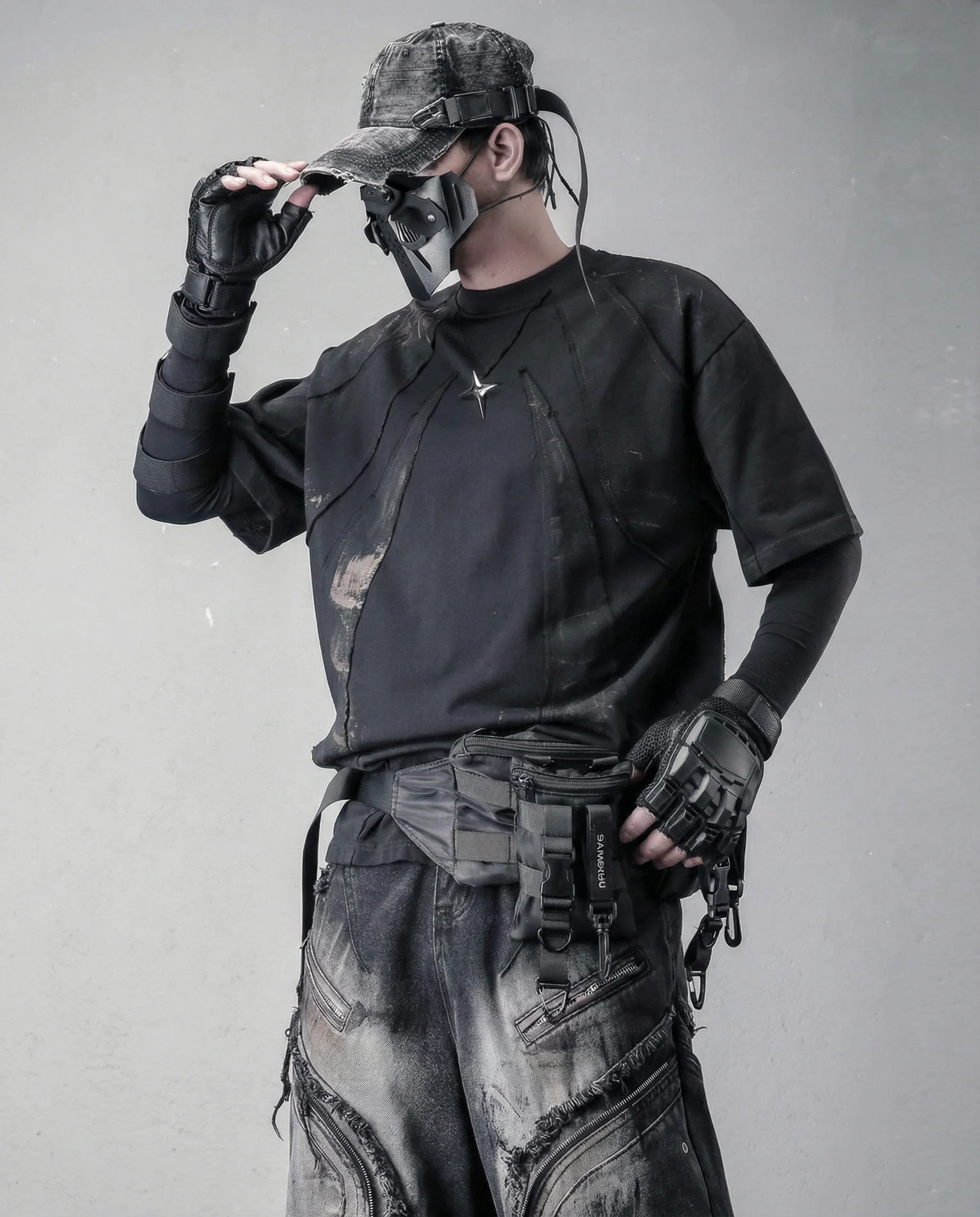 Streetwear Distressed Asymmetrical Cotton T-Shirt - Image 5