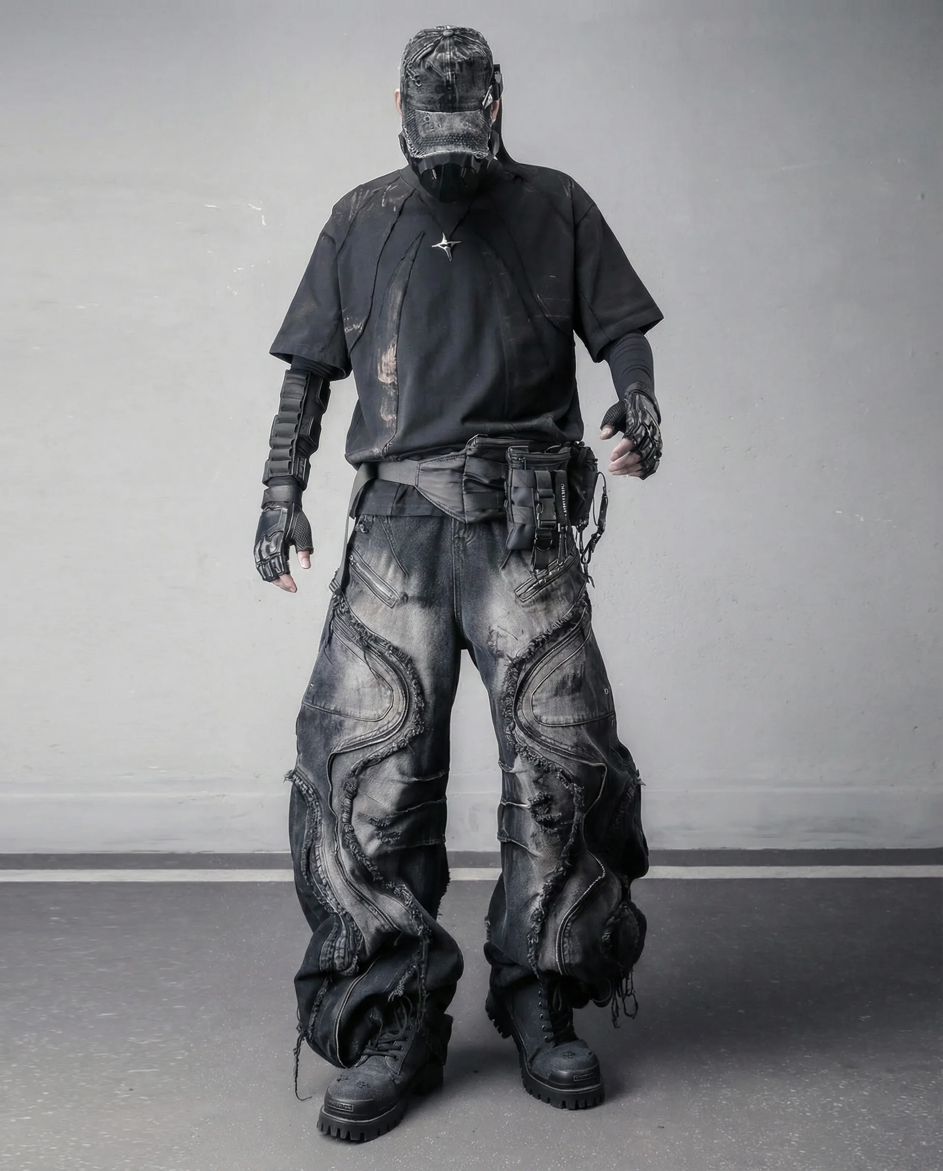 Streetwear Distressed Asymmetrical Cotton T-Shirt - Image 6