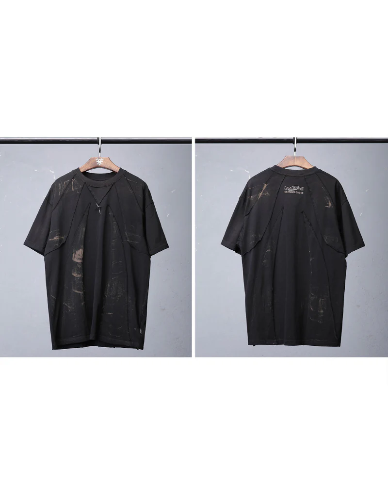 Streetwear Distressed Asymmetrical Cotton T-Shirt - Image 8