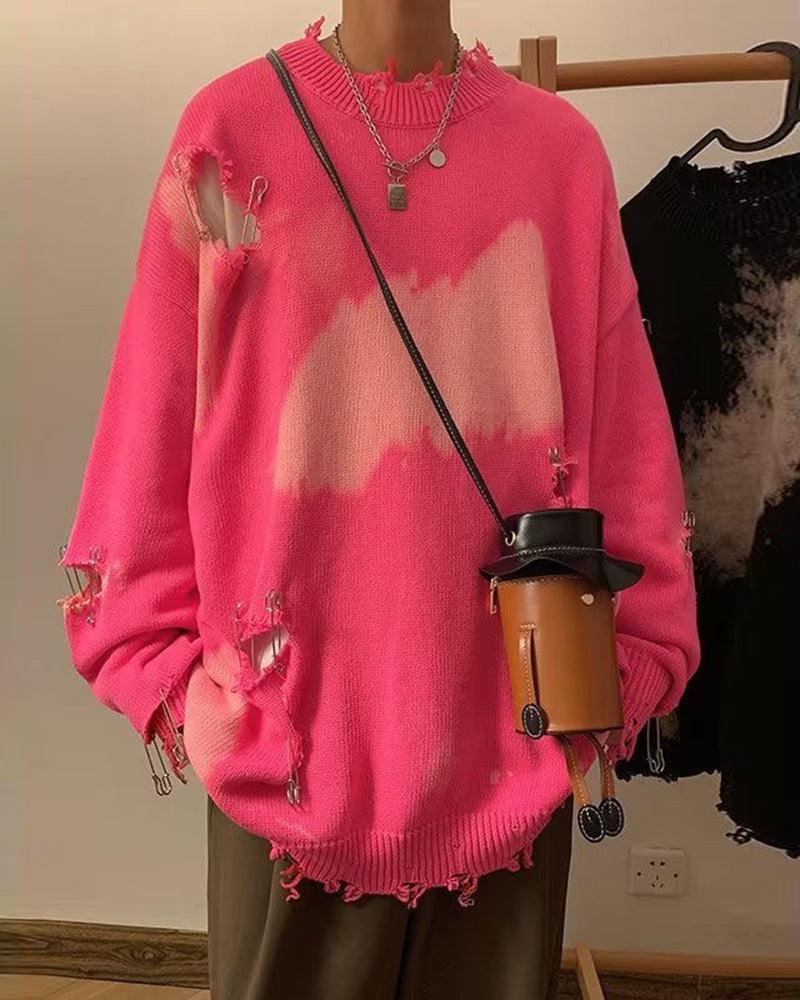 Streetwear Hole Pin Sweater - Image 12