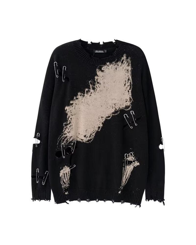 Streetwear Hole Pin Sweater - Image 4