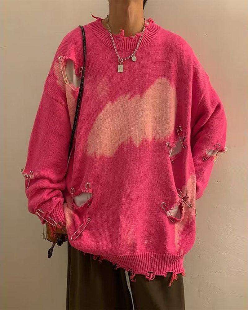 Streetwear Hole Pin Sweater - Image 7