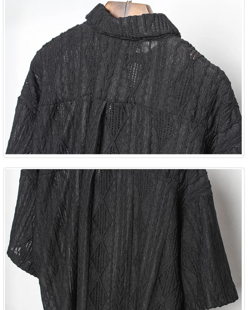 Streetwear Hollow Short Sleeve Shirt - Image 10