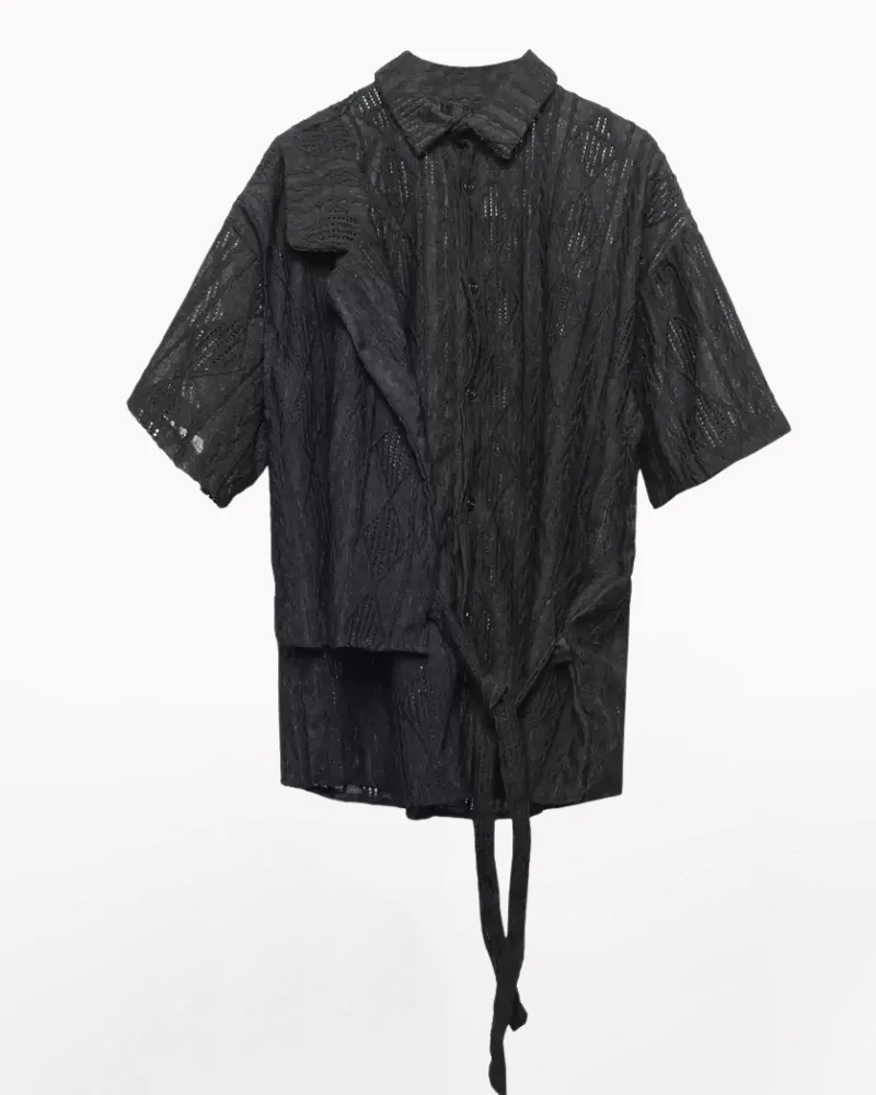 Streetwear Hollow Short Sleeve Shirt - Image 2