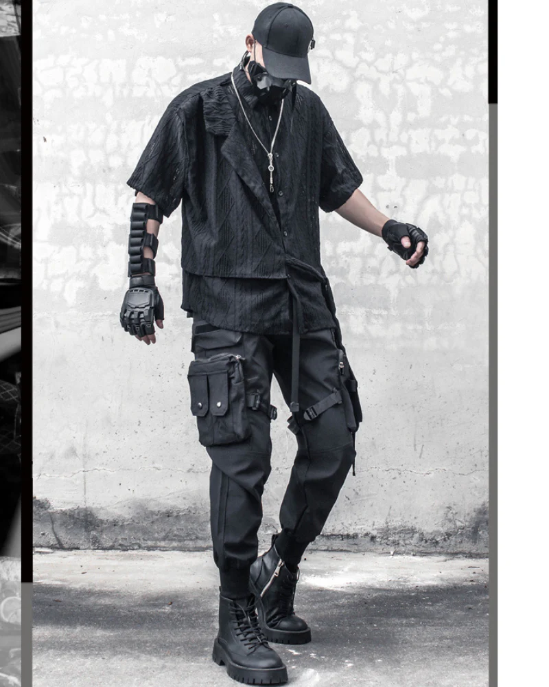 Streetwear Hollow Short Sleeve Shirt - Image 7