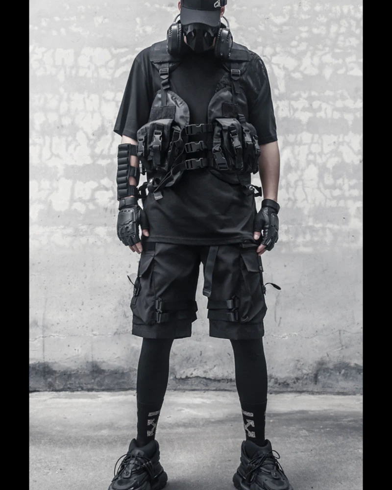 Streetwear Multi Pockets Black Cargo Shorts - Image 7