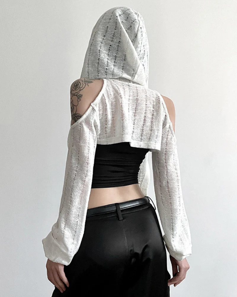 Streetwear Opium Style Hood Blouse Crop Top - Image 7