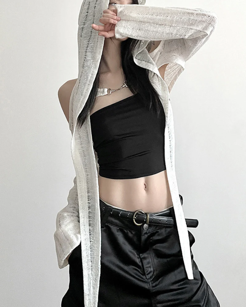 Streetwear Opium Style Hood Blouse Crop Top - Image 8