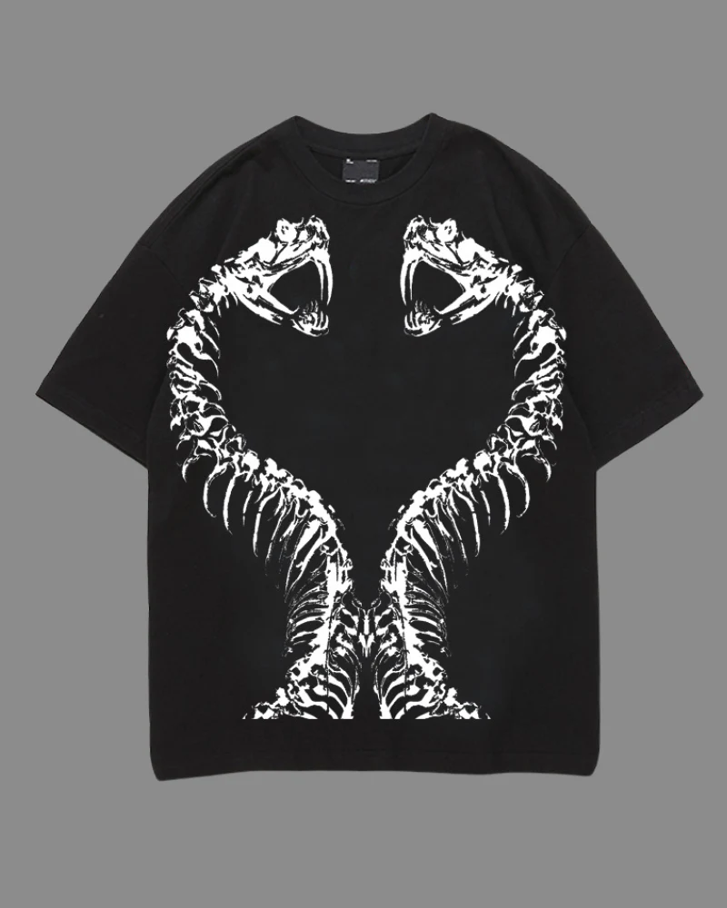 Streetwear Opium Style Snake Skull Cotton T-Shirt - Image 4