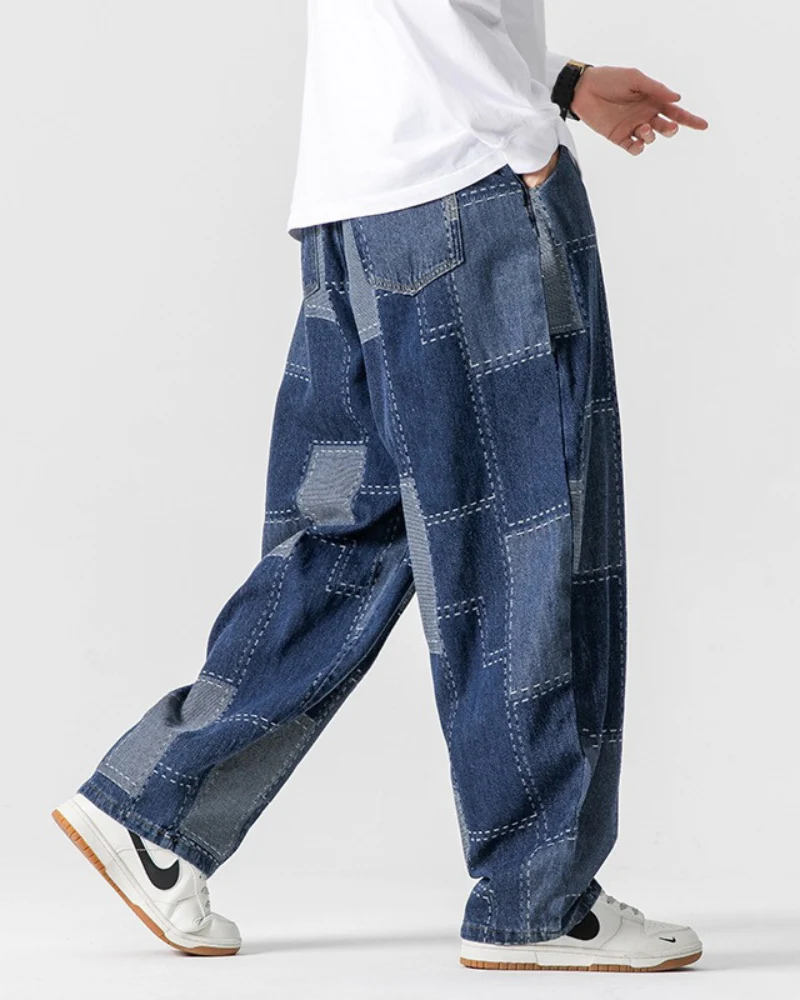 Streetwear Plaid Loose Hakama Pants - Image 6