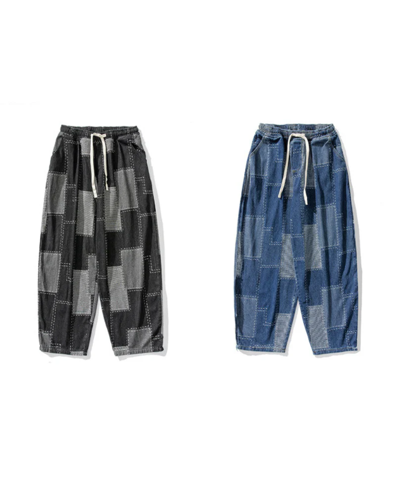 Streetwear Plaid Loose Hakama Pants - Image 7