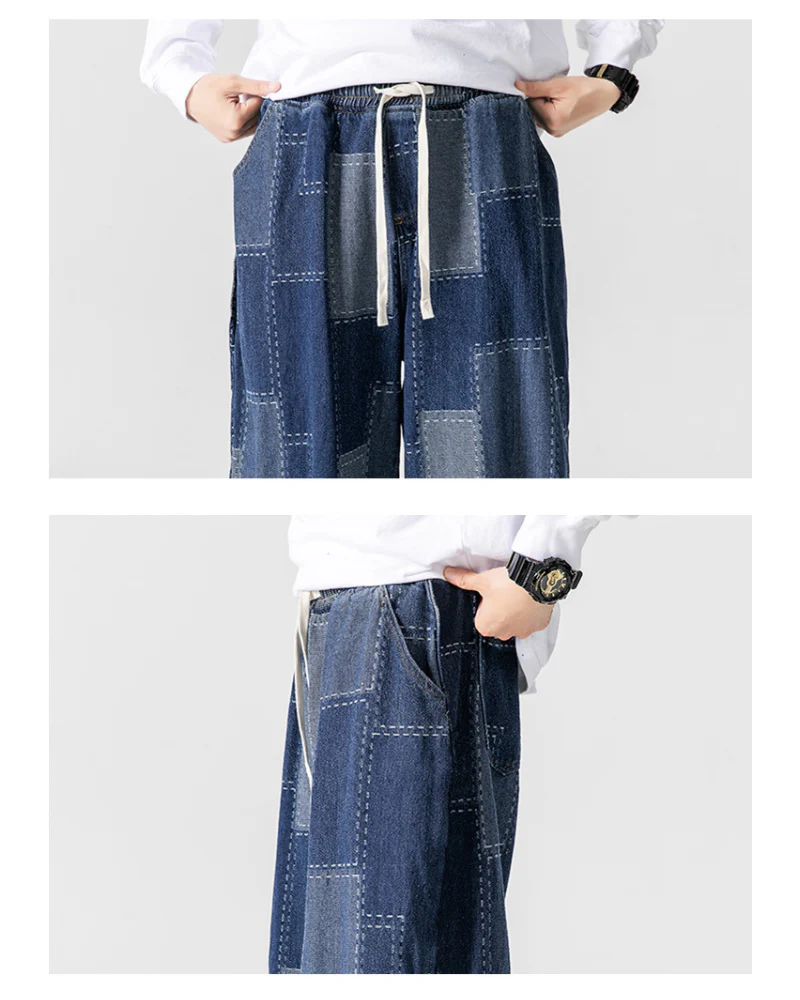 Streetwear Plaid Loose Hakama Pants - Image 8