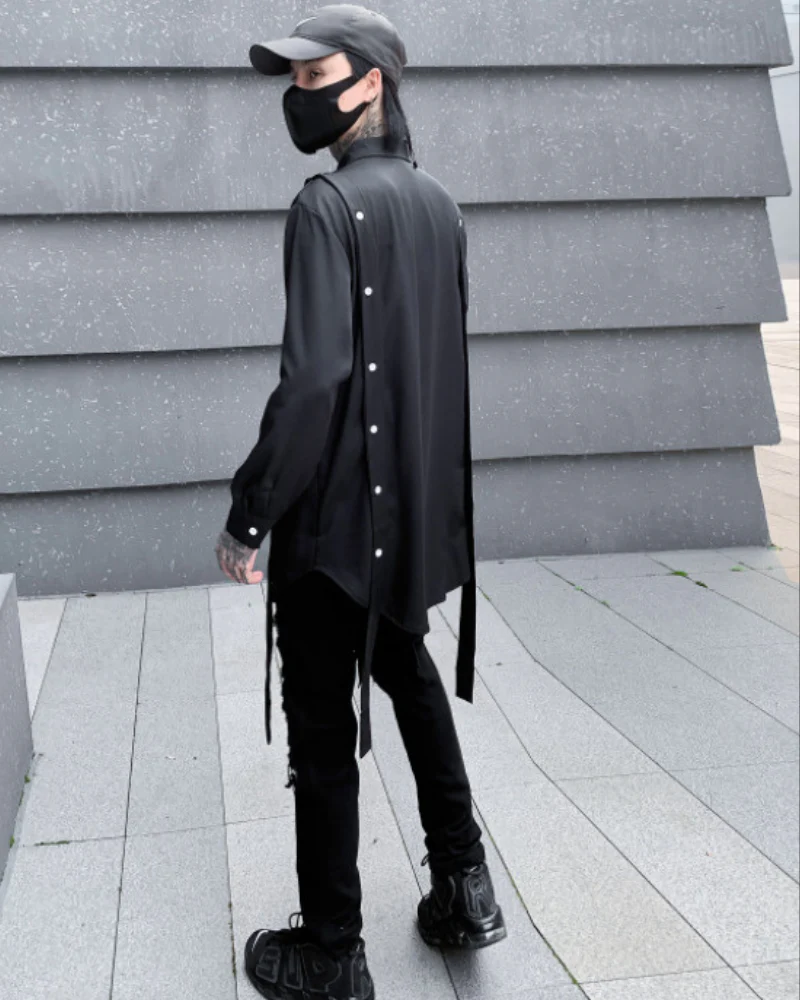 Streetwear Ribbon Loose Fit Shirt - Image 5