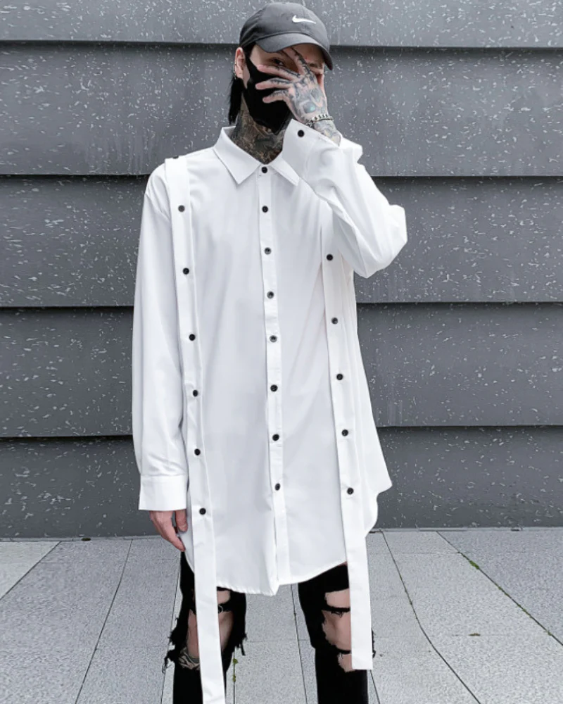 Streetwear Ribbon Loose Fit Shirt - Image 6