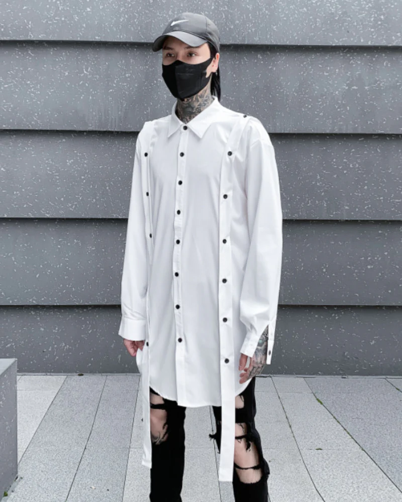 Streetwear Ribbon Loose Fit Shirt - Image 8