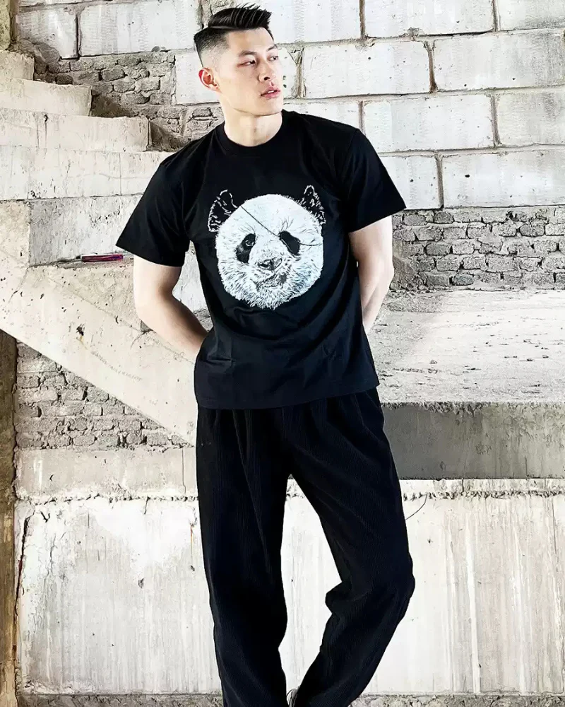 Streetwear Rock Punk Panda Graphic T-Shirt - Image 3