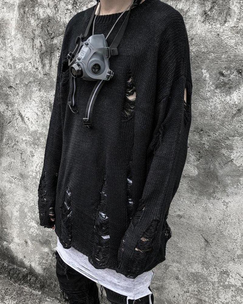 Streetwear Tattered Crewneck Sweater - Image 5