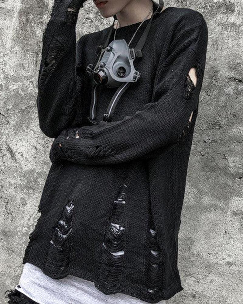 Streetwear Tattered Crewneck Sweater - Image 6
