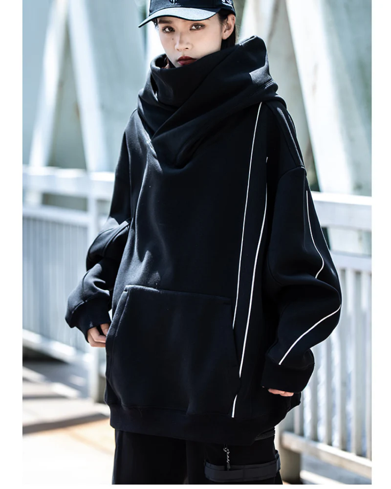 Streetwear Turtleneck Unisex Hoodie - Image 3