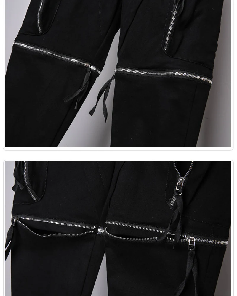 Streetwear Zipper Knee Cutout Cargo Pants - Image 10