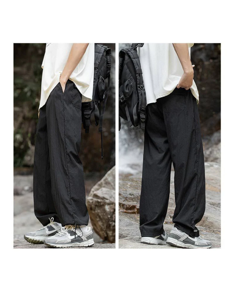 Summer Outdoor Ice Silk Pleated Drape Hiking Pants - Image 4