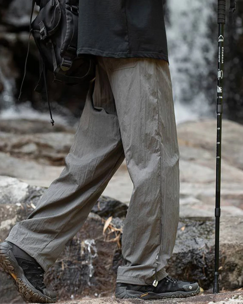 Summer Outdoor Ice Silk Pleated Drape Hiking Pants - Image 7