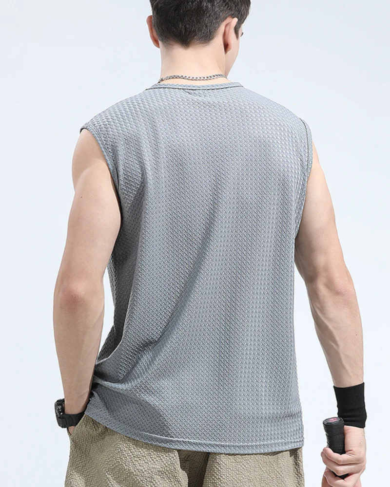 Summer Sport Ice Silk Sleeveless Muscle T-Shirt - Image 5