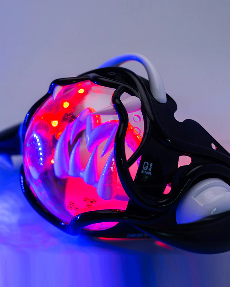 Tech Style Piranha Cyberpunk Half Face Mask - Image 4