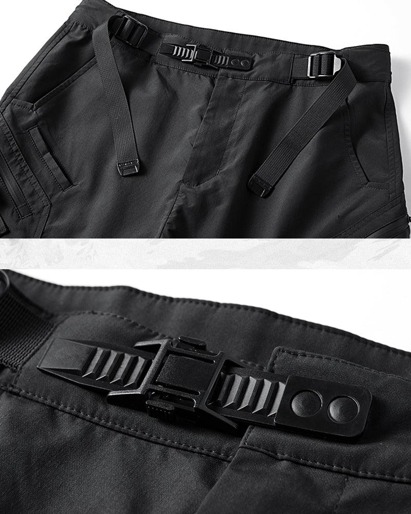 Techwear Airborne Multi-Pocket Black Cargo Pants - Image 11