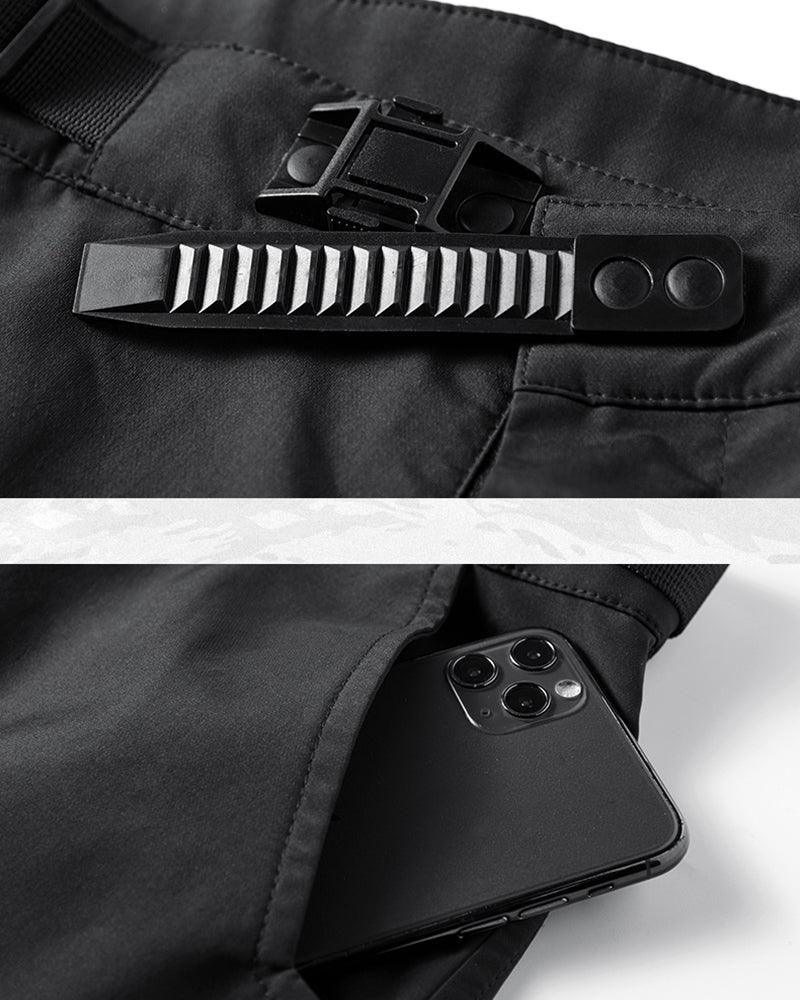Techwear Airborne Multi-Pocket Black Cargo Pants - Image 12