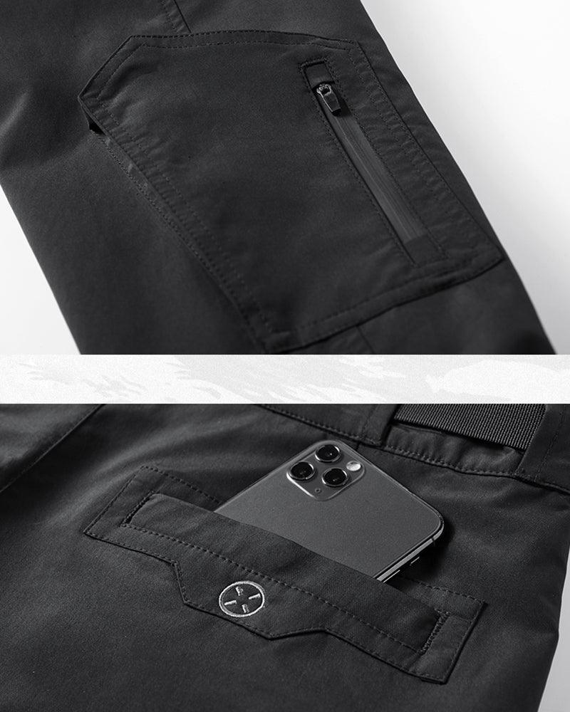 Techwear Airborne Multi-Pocket Black Cargo Pants - Image 13