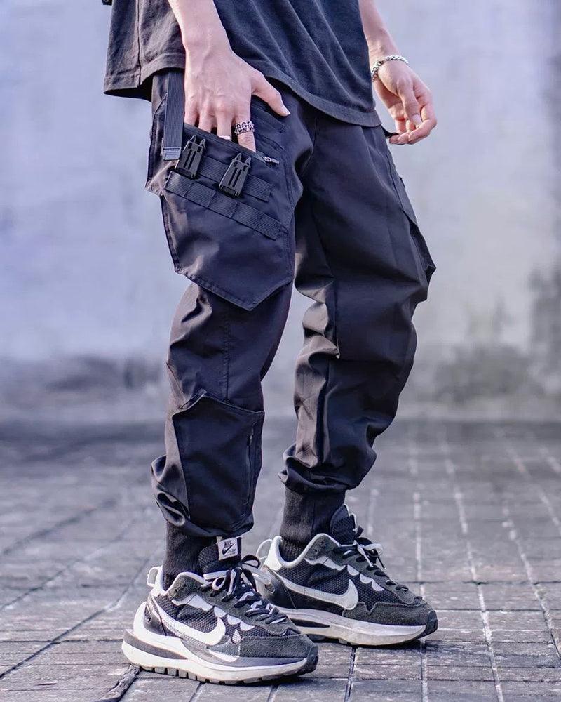 Techwear Airborne Multi-Pocket Black Cargo Pants - Image 4