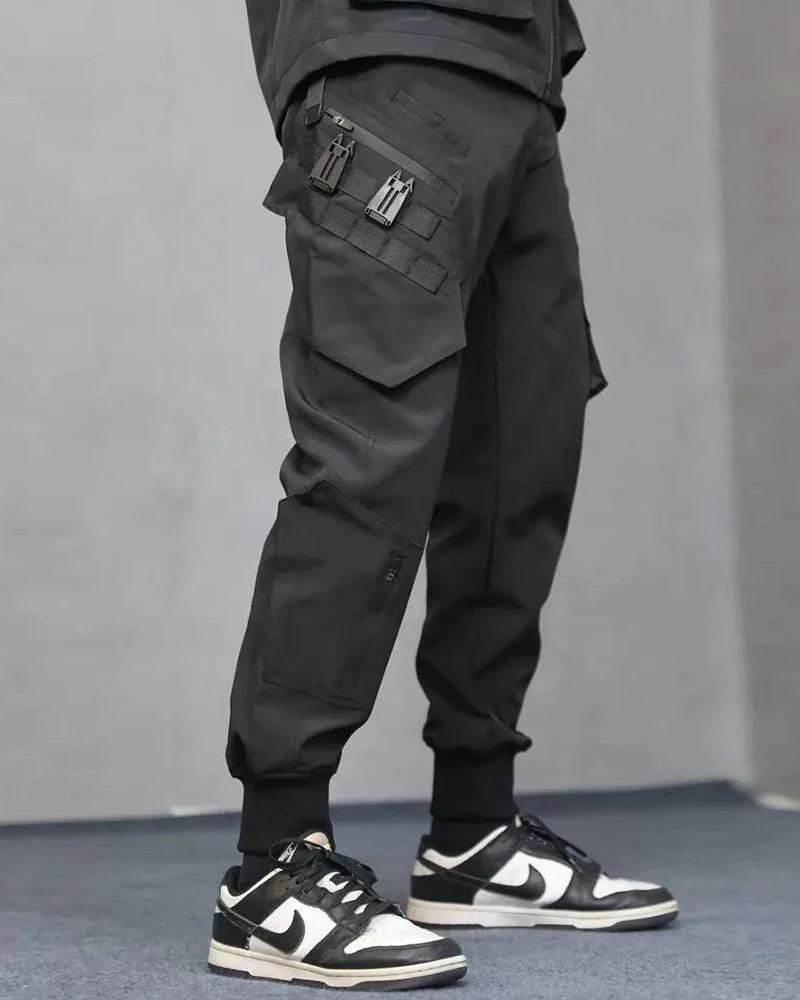 Techwear Airborne Multi-Pocket Black Cargo Pants - Image 5