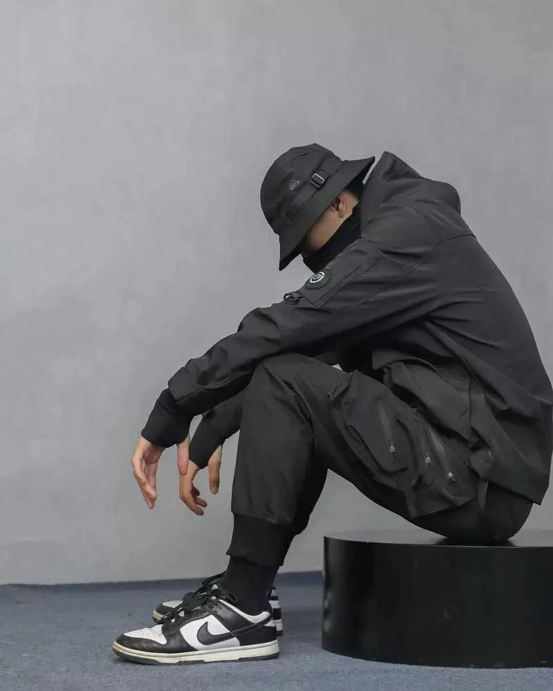 Techwear Airborne Multi-Pocket Black Cargo Pants - Image 8