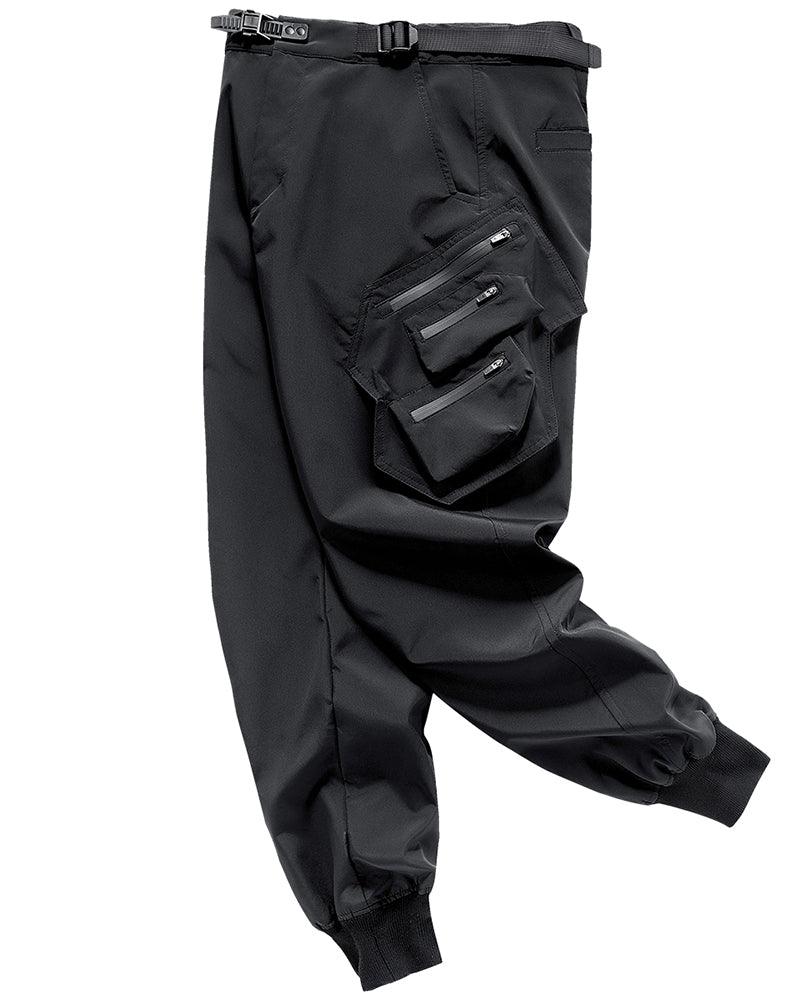 Techwear Airborne Multi-Pocket Black Cargo Pants - Image 9