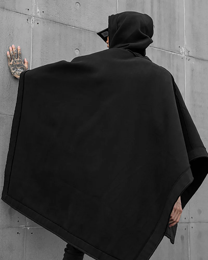 Techwear Batwing Loose Hooded Cape - Image 4
