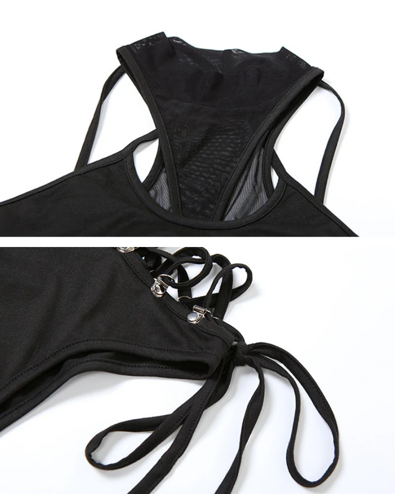 Techwear Bra Shorts Set Cut-out Bodysuit - Image 6