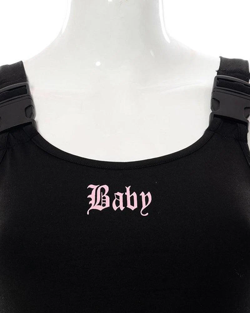 Techwear Buckle Strap Cut Out Bodysuit - Image 14
