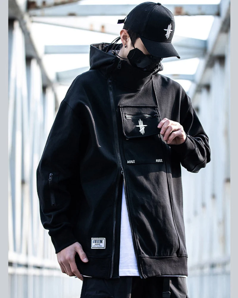 Techwear Cardigan Unisex Zip Up Hoodie - Image 4